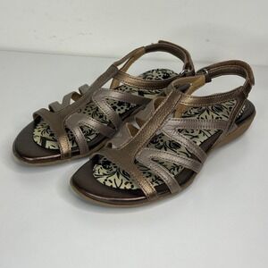 Naturalizer Womens Sandals Wedge Gladiator Metallic Bronze Size 5.5
